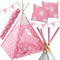 Pink Vaikiška palapinė Tipi 4. Dots, Rožinė/Baltas