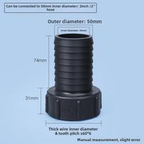 1000L IBC talpos adapteris 60 mm stambus sriegis čiaupo jungtis Vandens talpos jungiklis Namų sodo vandens išleidimo jungtys 1 vnt. black