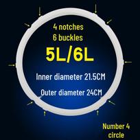 Universal Silicone Sealing Ring for Electric Pressure Cooker (4L/5L/6L) - Thickened Rubber Gasket Accessory
