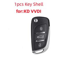 1pcs 2/3 Button Car Key Shell Xhorse Remote Case KEYDIY Flip Key Shell DS Type Key Shell for KD B11 NB11 VVDI XKDS00EN XEDS01EN 3 BUTTON black