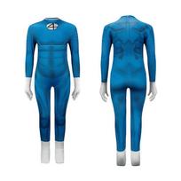 Fantastic Four team uniform onesie tights child hero cosplay costume fashion 140 blue