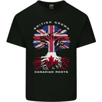 Britijoje auginta, Kanados šaknys, Kanados vėliava, Unisex, lengvi medvilniniai marškinėliai L red