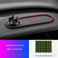 PVC Car Dashboard Anti-Slip Mat & Phone Holder for SUVs - Multi-Function Navigation gray