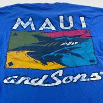 vintažiniai 90-ųjų MAUI & SONS SURF marškinėliai VIDUTINIO/DIDELIO DYDŽIO minkšti paplūdimio ryklys 120 gray