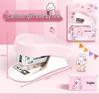Cartoon Mini Stapler Set – Cute No. 12 Staplers for Students, Notebooks, and Daily Use pink