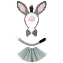 Asilo gyvūno persirengimo apranga Helovino asilo kostiumo aksesuaras vaikui berniukui mergaitei Cosplay gimtadieniui Helovino Cosplay gray