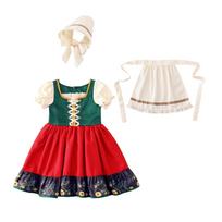 Girls German Dirndl Costume Kids Bavarian Oktoberfest Folk Dress With Apron Maid Outfit For Carnival Halloween Party 140 white