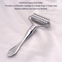 Metal Acupuncture Massage Roller for Muscle Relaxing Relieve Stiffness Improve Circulation Handheld Acupuncture Roller for Neck gray
