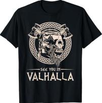 See You in Valhalla Viking T-Shirt M gray