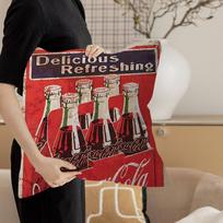 C-Coca C-Cola Pillowcase Toon Gift Cushion Cover Bedroom Home Sofa Chair Seat Decor Pillow Case Peach skin 18*18(CM)-1Pcs red