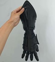 3D Spausdinamas Daugiafunkcis Mechaninis Rankos Šarvas Plastikinės Ilgos Pirštinės Viduramžiškos Vintažinės Techwear Rankos Šarvai Cosplay Kostiumas left hand juoda