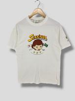 Vintage 90s Ayrton senna Senninha caricature tshirt collectible legendary racing driver tee white M M gray