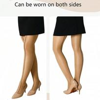 S-Xl Plus Size 1 Pairs Backseam Sheer Tights For Women  Spring 30D High Waist Control Top Pantyhose With Reinforced Toes M 51-60kg black