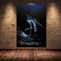 The Dark Souls 3 Žaidimo Plakatas Aliejinė tapyba Sienos Menas Drobė Tapyba Spaudiniai Miegamasis Svetainė Namai Miegamasis Baras Restorano dekoras 70X100cm Unframed