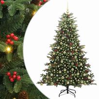 vidaXL Dirbtinė Kalėdų eglutė Žalia 210 cm PVC ir Metalas ir Plastikas