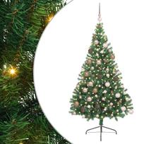 vidaXL Dirbtinis prieššventinis eglutė su šviesomis Žalia 180 cm PVC