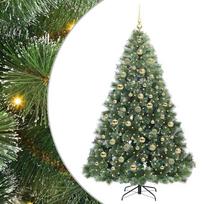 vidaXL Dirbtinė Kalėdų eglutė su 300 LED Žalia 210 cm PE ir PVC