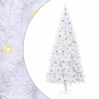 vidaXL Dirbtinė Kalėdų eglutė su 300 LED Balta 240 cm PVC ir Plienas