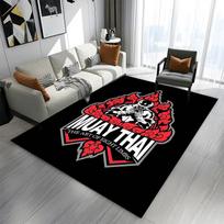 Muay Thai Martial Arts Design Patterned carpet a non slip rug suitable for all seasons and any setting, gift 40x60cm( 15x23in ) gray