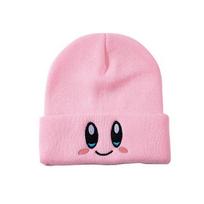 Animacinis filmas Mielas veidas Akys Kawaii Kirby Hat Cosplay Šilta megzta kepurė Unisex suaugusiems Vaikų kepurė Hip Hop rudens žiemos dovana YSL rožinė