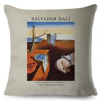 Nordic Style Cushion Cover Salvador Dali Surrealism Cubism Exhibition Pillowcase Linen Decor Throw Pillow Case for Sofa Car Home 40x40cm 16x16in black