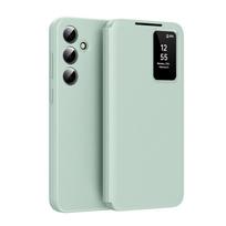 Skirta Samsung Galaxy S22 S23 S25 Ultra S24 Plus dėklas su Smart View langu, PU odos piniginė, atverčiama dangtelis be atlenkimo atsakymui su kortelės lizdu For Galaxy S22 žalia