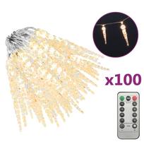 vidaXL Kalėdinė varveklio lemputė, 100 LED, šiltai balta, 10 m, akrilas, PVC