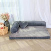 L formos šunų lovos sofa su širdies pagalvės nuimamu užvalkalu, vandeniui atspari minkšta miegojimo pagalvėlė didelės katės pagalvėlė šuniuko kilimėliui naminiams gyvūnėliams S gray