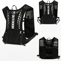 Reflective Running Hydration Vest Cycling Backpack Outdoor Sports Climbing Hiking Mtb Road Bike Adjustable Vest Bag Lightweight Water Bottle Pack juoda