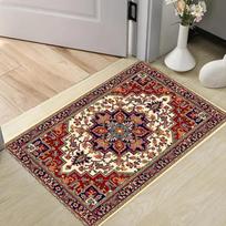 Vintage Persian Ethnic Pattern Door Mat Anti Slip Entrance Doormat Retro Oriental Floral Rug for Bedroom Indoor Home Decor 40X60CM gray