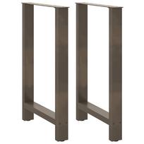 vidaXL Baro stalo kojos, 2 vnt., 60x(90-91) cm, natūralus plienas