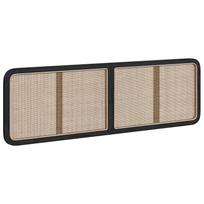 vidaXL Galvūgalis su galvūgalio Juoda 180 x 55 x 3 cm Ratanas