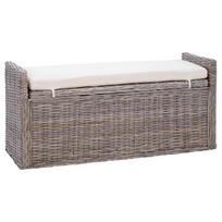 vidaXL Laikymo suolas GENDT Pilka 110 x 40 x 50 cm Ratanas