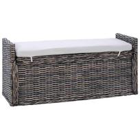 vidaXL Laikymo suolas GENDT Juoda plauna 110 x 40 x 50 cm Ratanas