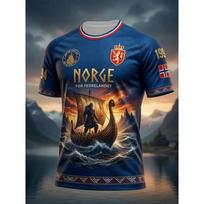 Nordic Viking Retro Style 2026 Norway Fan Jersey Men's Women's Summer Sports T-shirt Breathable Quick Drying Streetwear Clothing 2XS gray