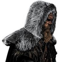 Vikingų dirbtinio kailio skara Karžygio apsiaustas Renesanso LARP Cosplay kostiumas Viduramžių riterio apsiaustas Pečių apdangalas Apykaklė A gray