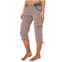 Women’s high-waisted drawstring work trousers with pockets, A-line, loose-fitting, wide-leg, elasticated cuffs, casual 7/8-length trousers XL gray