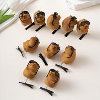 10pcs Set Cartoon Cute Kapibala Hair Clips Grab Hairpins Plush Barrettes Lovely Capybara Hair Accessories Headwear Gifts