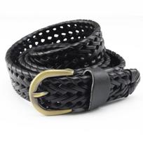 Unisex retro pintas diržas su natūralios odos sagtimi, puikios jaučio odos, laisvalaikio dėvėjimui 105cm black