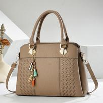 Handbag autumn and winter new women's bag messenger bag large bag large capacity middle-aged mother bag women's shoulder bag 31-23-15 šviesios chaki spalvos