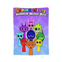 Sprunki Game Fleece Throw Blanket Music-Mixing Game Blankets for Sofa Outdoor Soft Bed Rug, 75x90cm purple