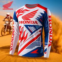 Honda Spausdintas Raštas Visureigio Motociklo Džersis Kalnų Dviratininkų Lenktynių Sportinis Ilgomis Rankovėmis Marškinėlis Kvėpuojantis Greitai Džiūstantis Viršus M smėlis