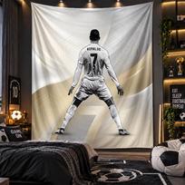 Sieninis gobelenas su Cristiano Ronaldo atspaudu Audinys svetainei, miegamajam, namų dekoravimui 100cmx150cm