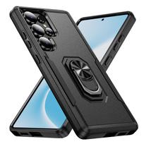 Dėklas Samsung Galaxy S26 Ultra S25 FE S24 Plus S23 S22 Ultra 5G S 26 25 Dvigubo sluoksnio piršto žiedo laikiklis Juodas kietas telefono dėklas Galaxy S22 5G gray