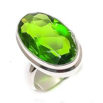 Peridoto brangakmenis 925 prabos sidabro papuošalas žiedas 7 dydis green