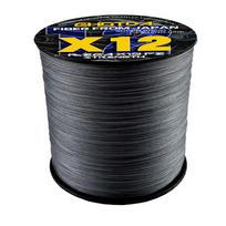 GHOTDA NAUJAS X12 300M tvirtas pintas žvejybos valas, 12 vijų PE valas, pintas daugiagijinis sūraus vandens žvejybos valas 25 30 39 50 65 77 92 120 135 LB 50lb tamsiai pilka spalva