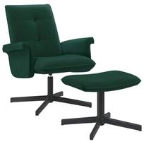 vidaXL Sukamoji kėdė su pakoju Tamsiai žalia Aksomas