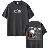 Rapper Don Omar Album Tour Print TShirts Unisex Unisex HipHop TShirts ShortSleeved Loose Casual Cotton Harajuku Punk TShirts 4XL black