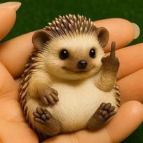 Interesting Mini Middle Finger Animal Statues Novel Resin Desktop Garden Middle Finger Sculpture Decorations Fairie Hedgehog 1pc