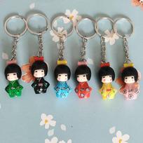 Japanese Kimono Doll Keychain - Cartoon Home Decor & Gift Accessory gray